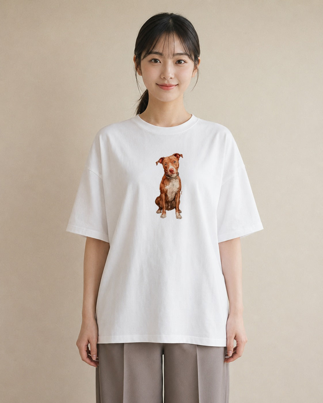 デザインTシャツ レディース 保護犬 犬 いぬ イラスト フェミニン レイヤード 友達ギフト 白T YMAZO