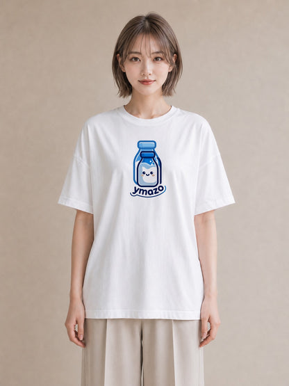 Tシャツ レディース ミルク 食べ物 フード イラスト ナチュラル ミセス 春コーデ 白T YMAZO