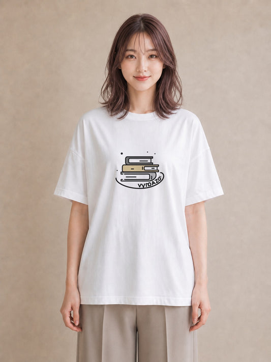 半袖Tシャツ レディース 本 読書 ブック イラスト 個性的 ギフト 母の日 白T YMAZO