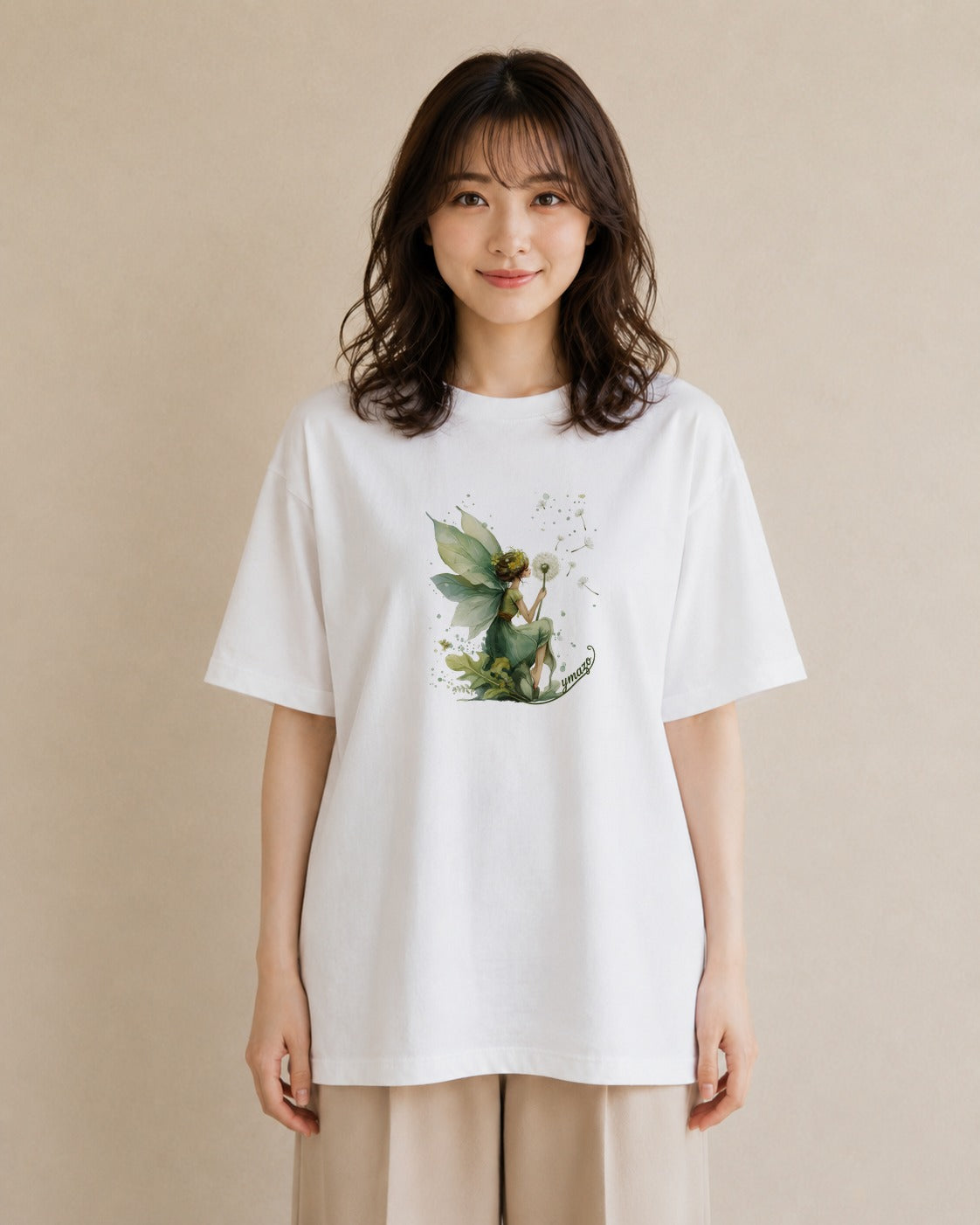 半袖Tシャツ レディース たんぽぽ 花 花柄 イラスト 抜け感 敬老の日 ホワイトデー 白T YMAZO