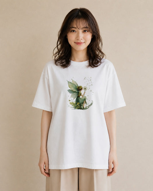 半袖Tシャツ レディース たんぽぽ 花 花柄 イラスト 抜け感 敬老の日 ホワイトデー 白T YMAZO