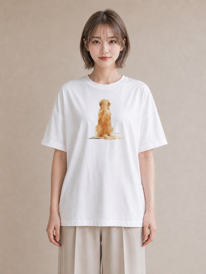 デザインTシャツ レディース 愛犬 犬 いぬ イラスト ユニーク カフェ巡り 女子会 白T YMAZO