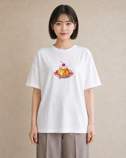 プリントTシャツ レディース マフィン 食べ物 フード イラスト 上品 海 カフェ巡り 白T YMAZO
