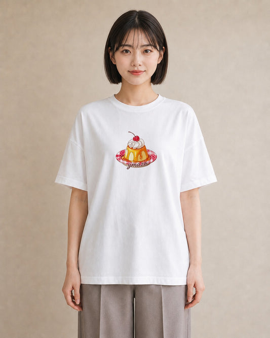 プリントTシャツ レディース マフィン 食べ物 フード イラスト 上品 海 カフェ巡り 白T YMAZO