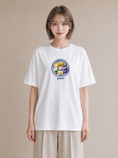 グラフィックTシャツ レディース たい焼き 食べ物 フード イラスト モード 春服 ミセス 白T YMAZO