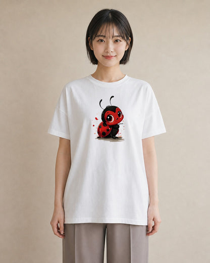 Tシャツ レディース てんとう虫 昆虫 虫 イラスト 普段使い ギフト 母の日 白T YMAZO