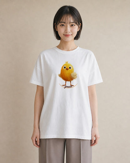 半袖Tシャツ レディース ひよこ 動物 アニマル イラスト 北欧風 海 カフェ巡り 白T YMAZO