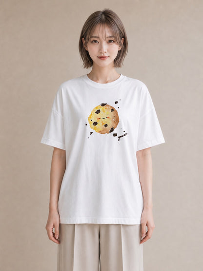半袖Tシャツ レディース クッキー 食べ物 フード イラスト 普段使い 女子会 お揃い 白T YMAZO