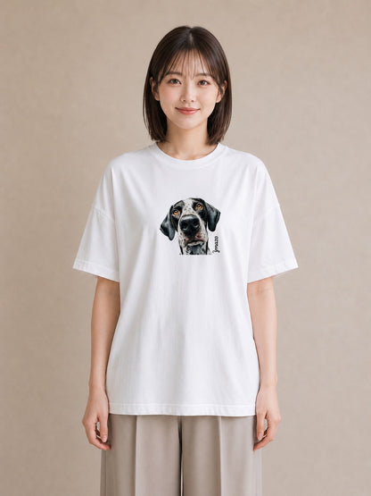 デザインTシャツ レディース ミックス犬 犬 いぬ イラスト フェミニン デート 帰省 白T YMAZO