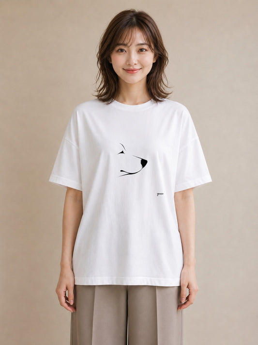 Tシャツ レディース 犬 いぬ わんこ イラスト 可愛い お揃い 親子 白T YMAZO