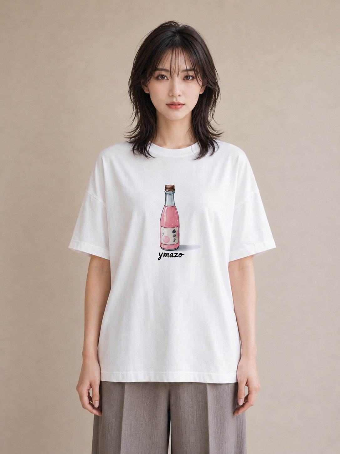 プリントTシャツ レディース ガラス瓶 小枝 ボタニカル ナチュラル アンティーク イラスト ヴィンテージ風 クリスマス 旅行 白T YMAZO