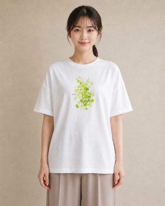 半袖Tシャツ レディース つる 植物 ボタニカル イラスト きれいめカジュアル 誕生日プレゼント 綿100 白T YMAZO