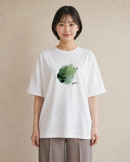 デザインTシャツ レディース 芝生 植物 ボタニカル イラスト ユニーク カフェ服 クリスマス 白T YMAZO