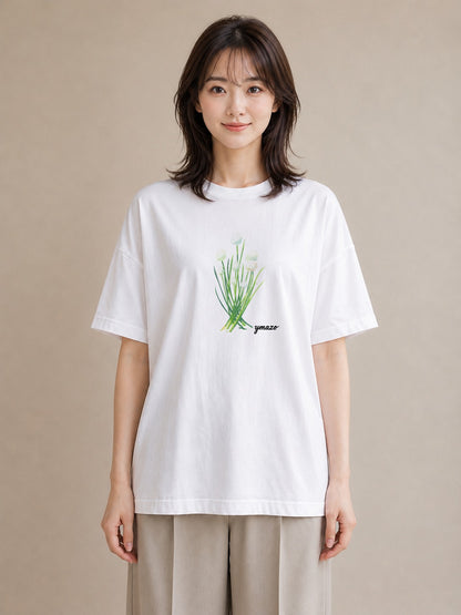Tシャツ レディース ミモザ 花 花柄 イラスト 韓国風 週末コーデ 敬老の日 白T