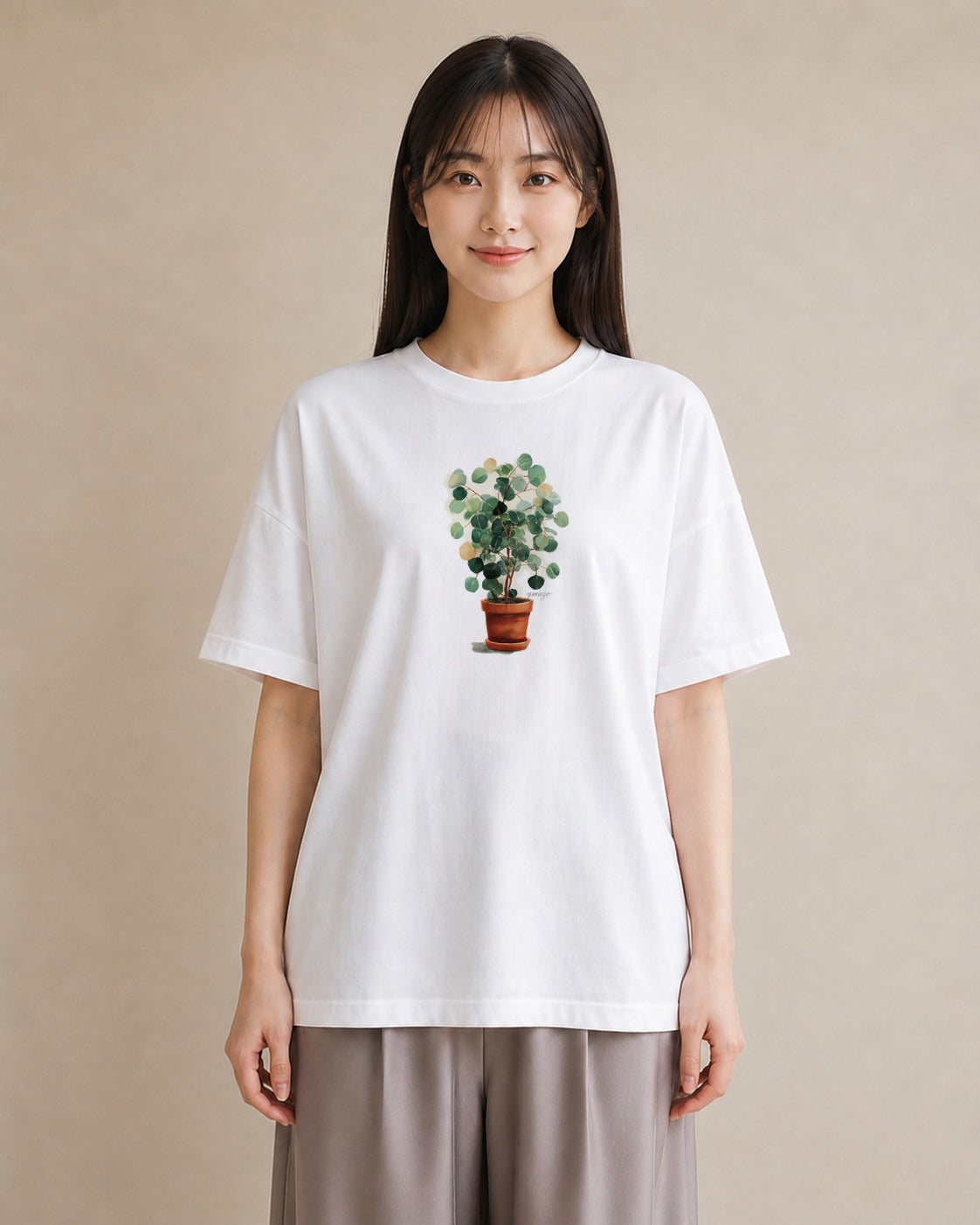グラフィックTシャツ レディース 夕暮れ バルコニー 夕焼け ナチュラル アンティーク イラスト お洒落 クリスマス 旅行 白T YMAZO