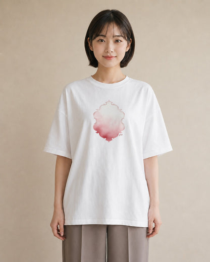 Tシャツ レディース レースハンカチ レース ハンカチ ナチュラル アンティーク イラスト アート風 カジュアルコーデ 買い物 白T YMAZO
