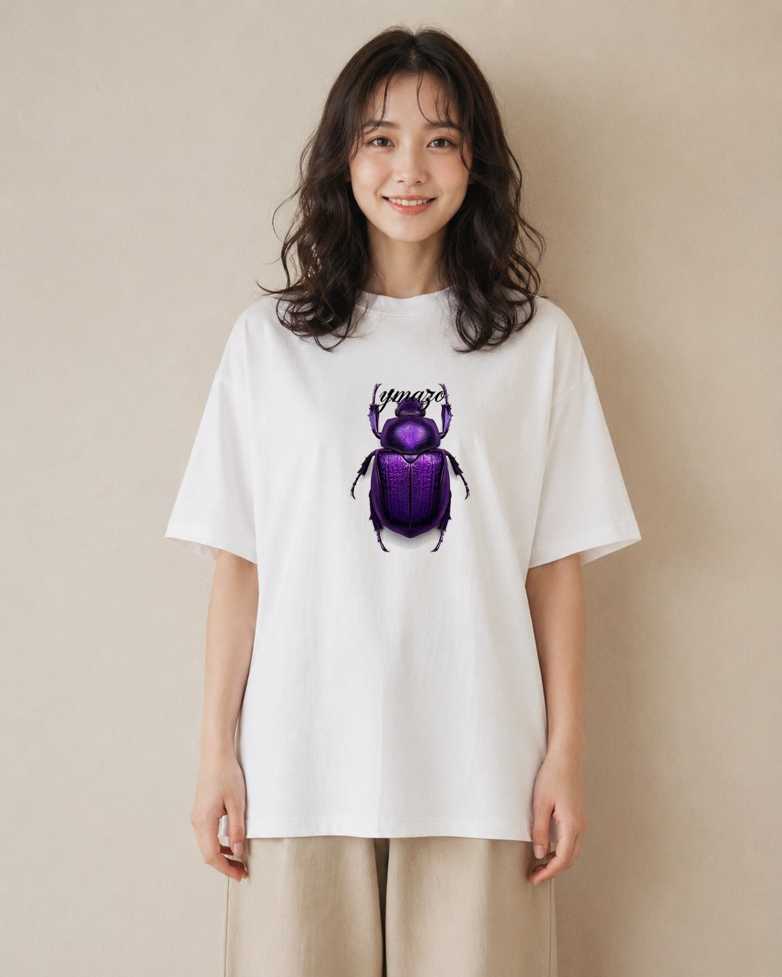 グラフィックTシャツ レディース クワガタ 昆虫 虫 イラスト モード デイリーウェア 休日 白T YMAZO