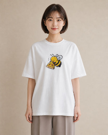 プリントTシャツ レディース みつばち 昆虫 虫 イラスト 水彩風 ホワイトデー 春服 白T YMAZO