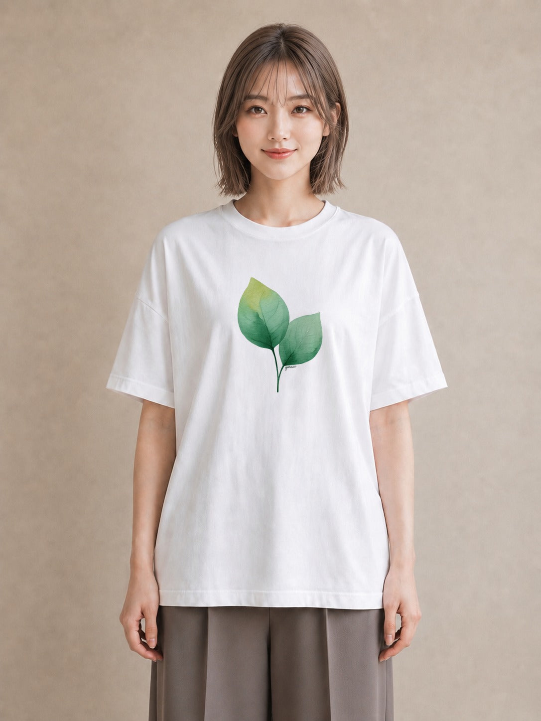 デザインTシャツ レディース 観葉植物 植物 ボタニカル イラスト アート風 カジュアルコーデ 買い物 白T YMAZO