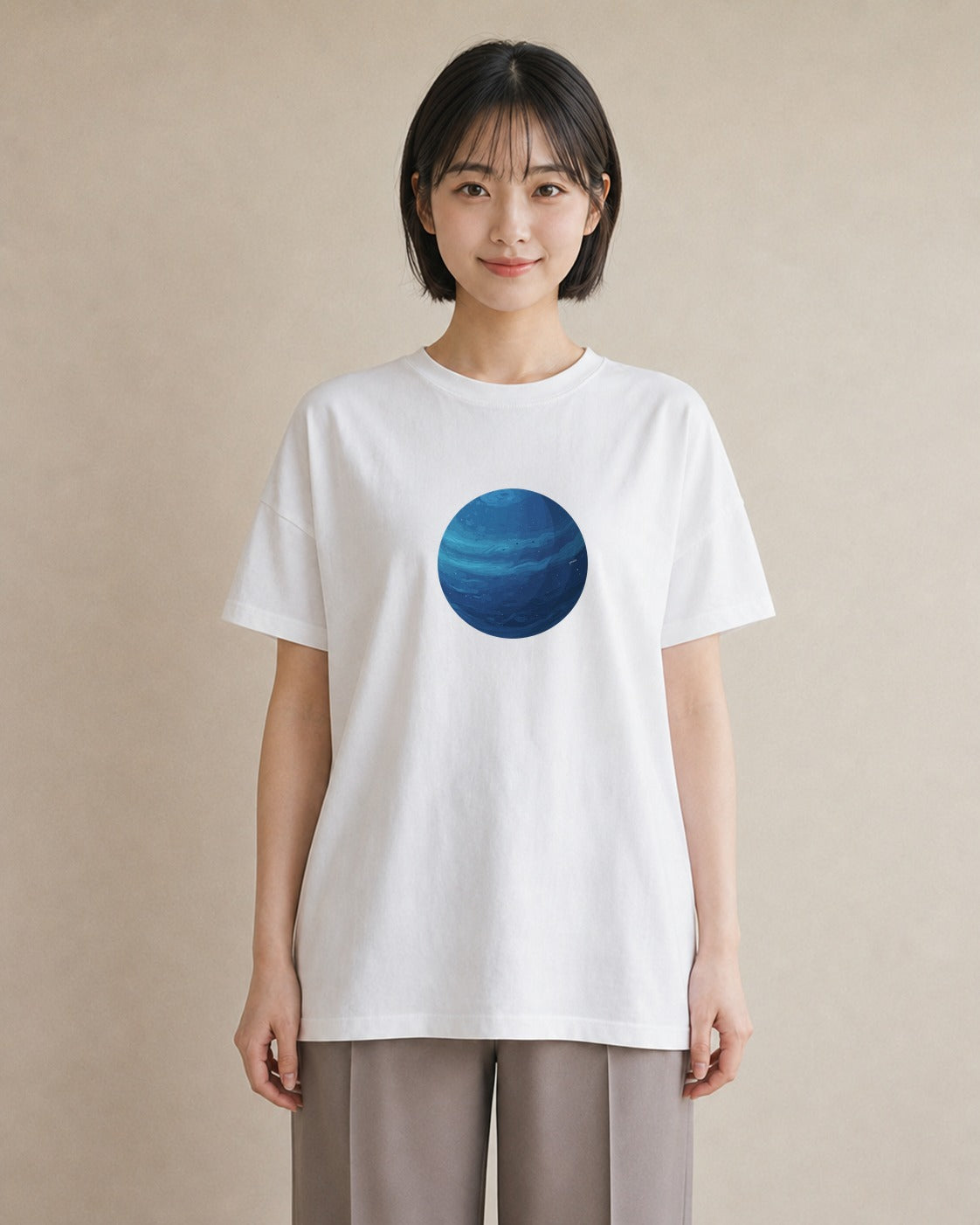 グラフィックTシャツ レディース 地球 星空 宇宙 イラスト ホワイトデー 春服 白T YMAZO