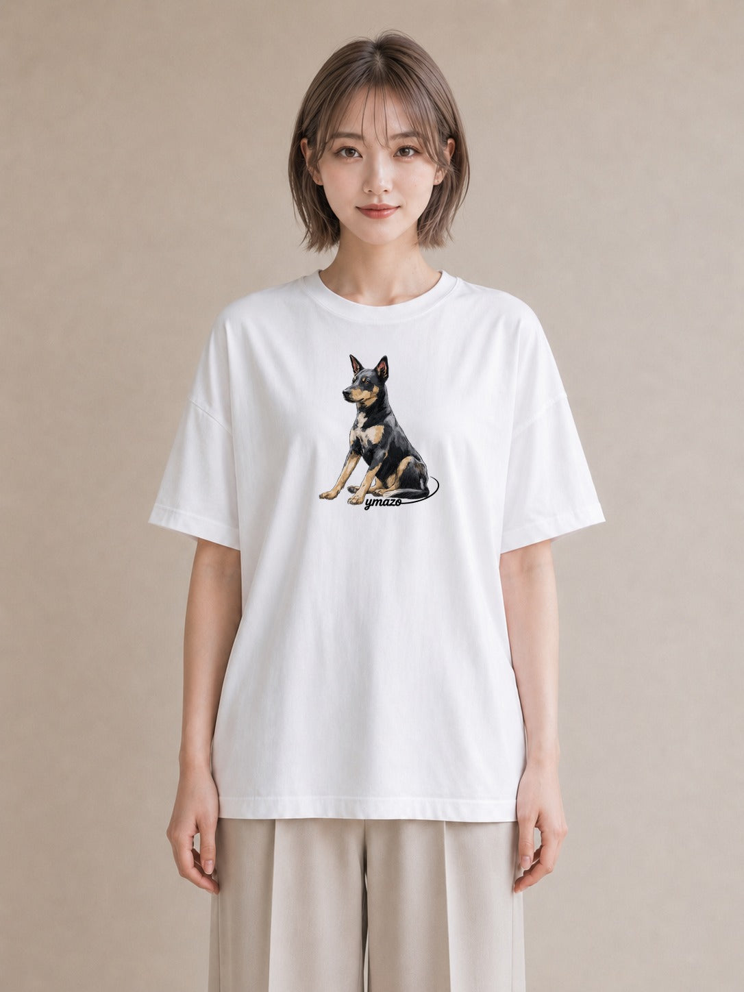 Tシャツ レディース 保護犬 犬 いぬ イラスト 抜け感 デイリーウェア 休日 白T YMAZO