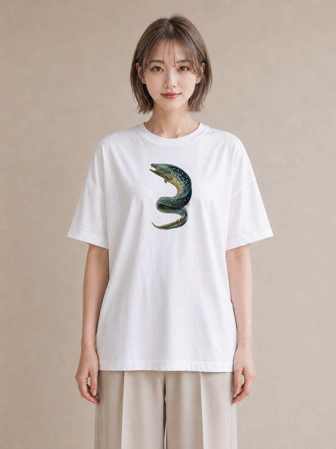 デザインTシャツ レディース レオパ ペット 動物 イラスト 北欧風 ホワイトデー 春服 白T YMAZO