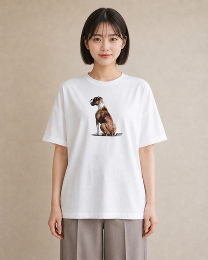 Tシャツ レディース ミックス犬 犬 いぬ イラスト お洒落 女性 旅行用 白T YMAZO