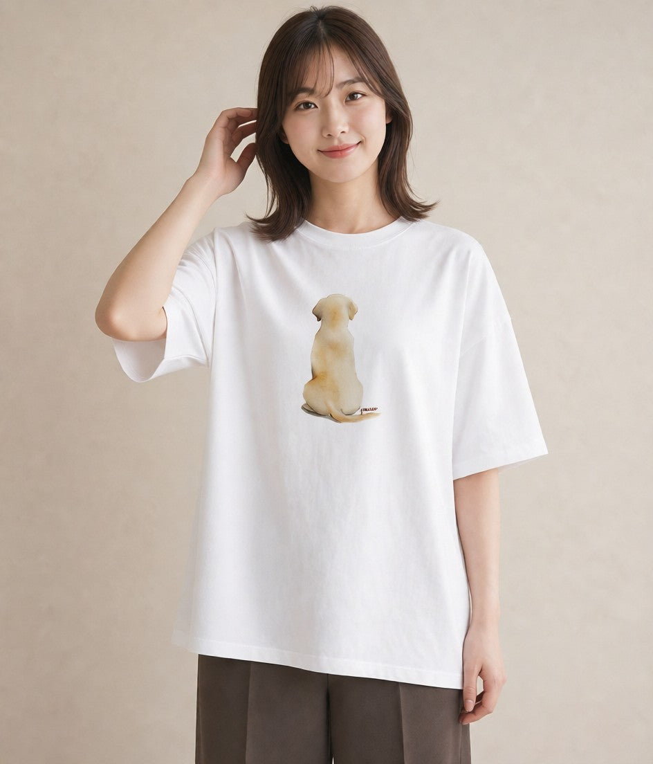 Tシャツ レディース ミックス犬 犬 いぬ イラスト ヴィンテージ風 旅行用 海 白T YMAZO