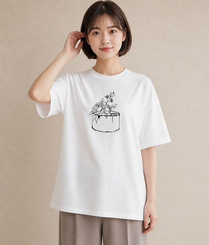 グラフィックTシャツ レディース スイーツ お菓子 デザート イラスト カフェコーデ 夏コーデ 通学 白T YMAZO