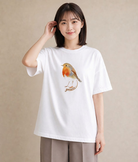 Tシャツ レディース 小鳥 ペット 動物 イラスト ナチュラル 姉妹 送別ギフト 白T YMAZO