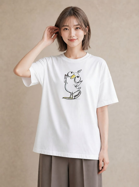 グラフィックTシャツ レディース ことり ペット 動物 イラスト 水彩風 レイヤード 友達ギフト 白T YMAZO