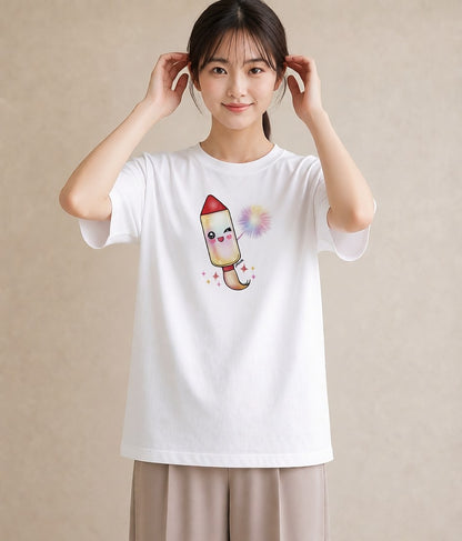 Tシャツ レディース ロケット 星空 宇宙 イラスト 個性的 ギフト 母の日 白T YMAZO