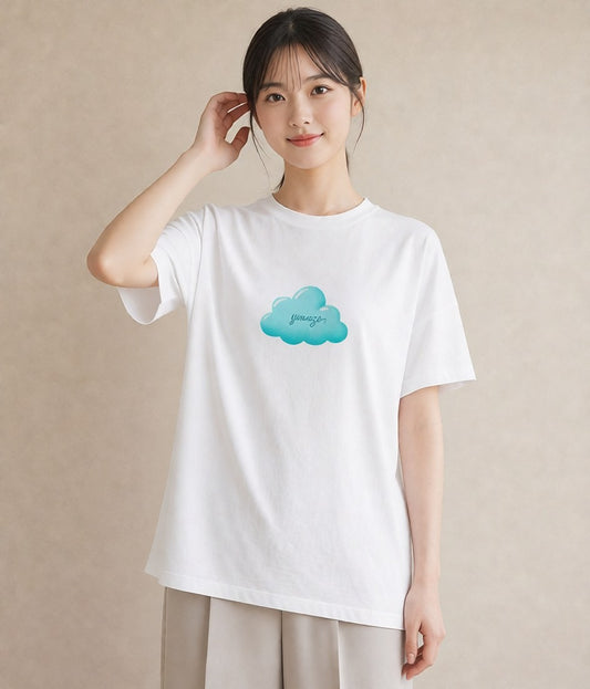 デザインTシャツ レディース わたあめ 食べ物 フード イラスト 休日コーデ ビーチ デイリーウェア 白T YMAZO