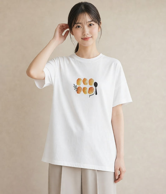 Tシャツ レディース マカロン 食べ物 フード イラスト きれいめカジュアル 部屋着 女性向けギフト 白T YMAZO