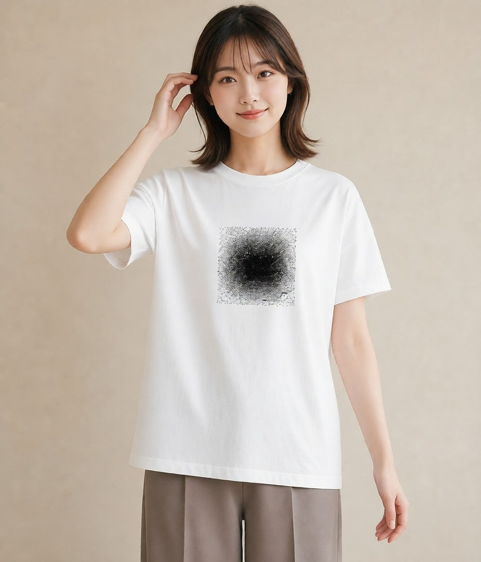 デザインTシャツ レディース レースハンカチ レース ハンカチ ナチュラル アンティーク イラスト 可愛い 女子会 お揃い 白T YMAZO