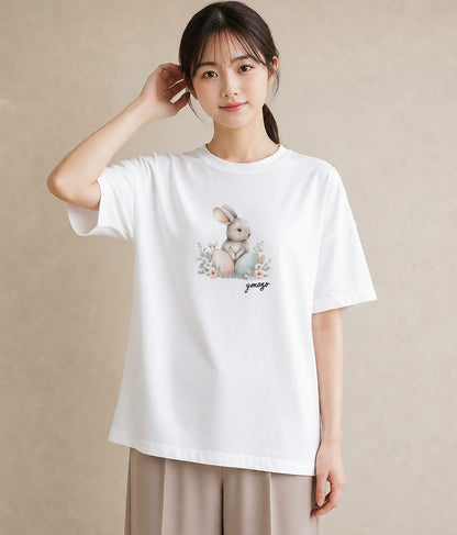 デザインTシャツ レディース ホーランドロップ ペット 動物 イラスト 休日コーデ お揃い 親子 白T YMAZO
