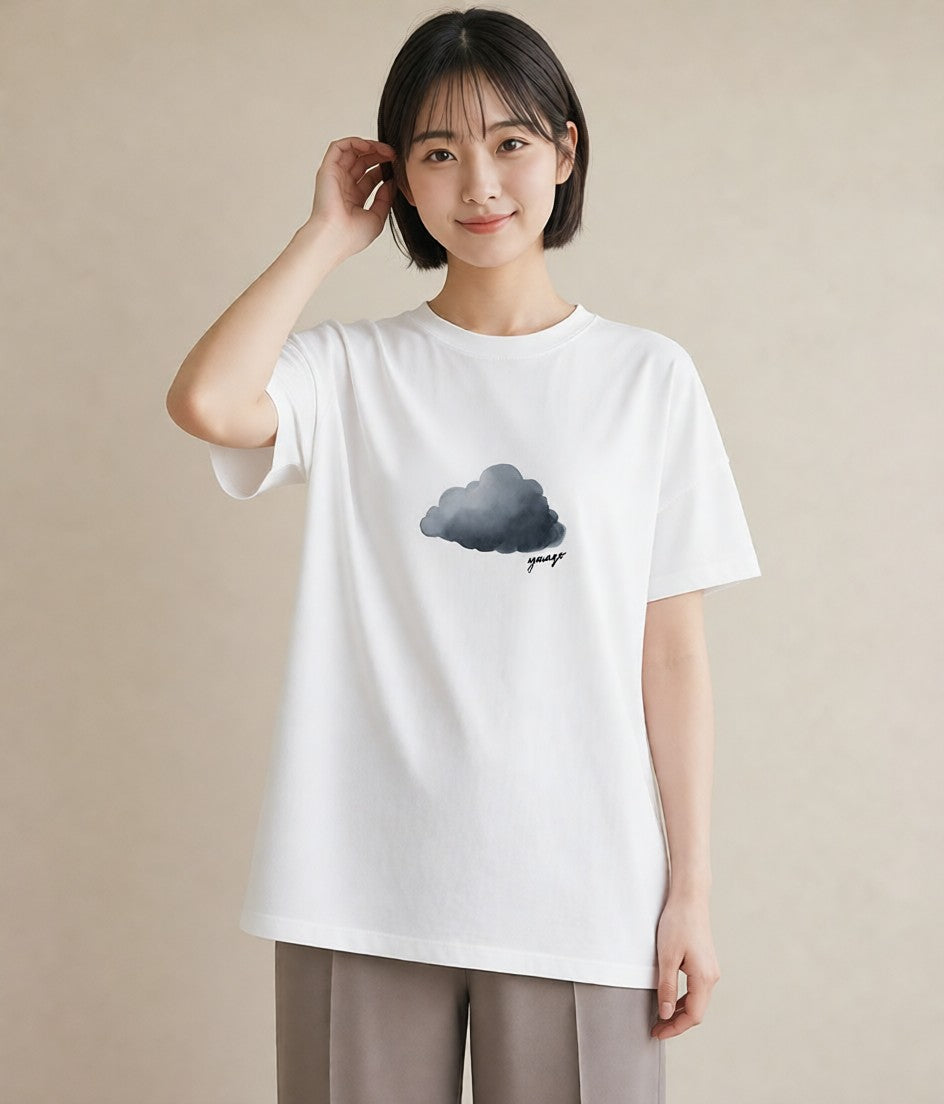 Tシャツ レディース 虹 星空 宇宙 イラスト モード 社会人 女性 白T YMAZO