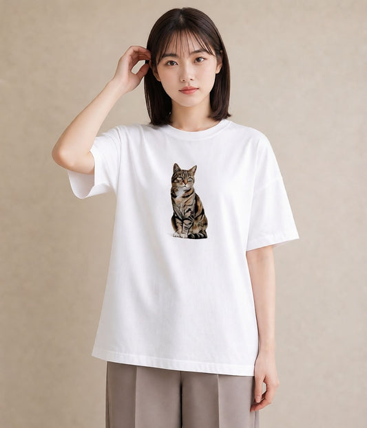 プリントTシャツ レディース 愛猫 猫 ねこ イラスト シック 社会人 女性 白T YMAZO