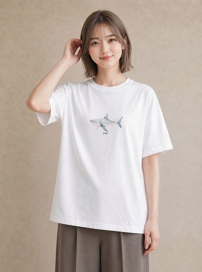 デザインTシャツ レディース マンボウ 海の生き物 海 イラスト ボタニカル 姉妹 送別ギフト 白T YMAZO