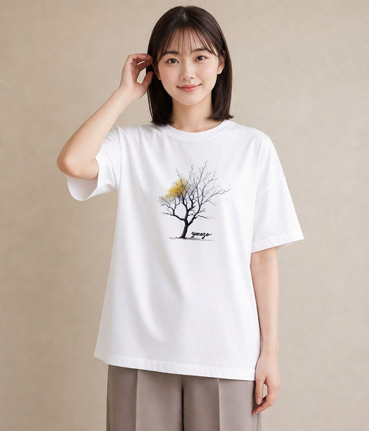半袖Tシャツ レディース 木 植物 ボタニカル イラスト ゆるかわ 友達ギフト 部屋着 白T YMAZO