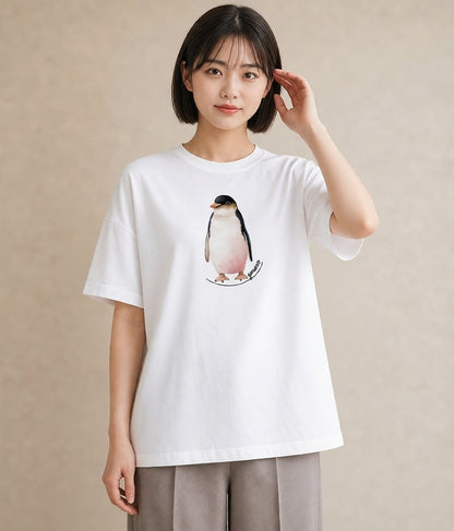 デザインTシャツ レディース アザラシ 動物 アニマル イラスト アート風 お出かけ 普段着 白T YMAZO