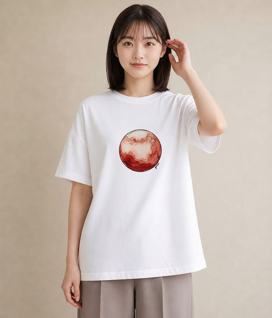 プリントTシャツ レディース オーロラ 星空 宇宙 イラスト 韓国風 女子会 お揃い 白T YMAZO
