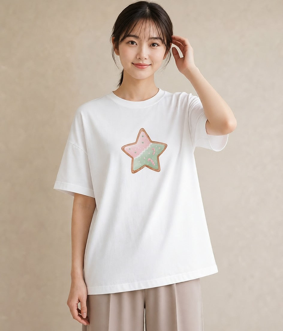 プリントTシャツ レディース キャンディ 食べ物 フード イラスト ガーリー 20代 カジュアルコーデ 白T YMAZO