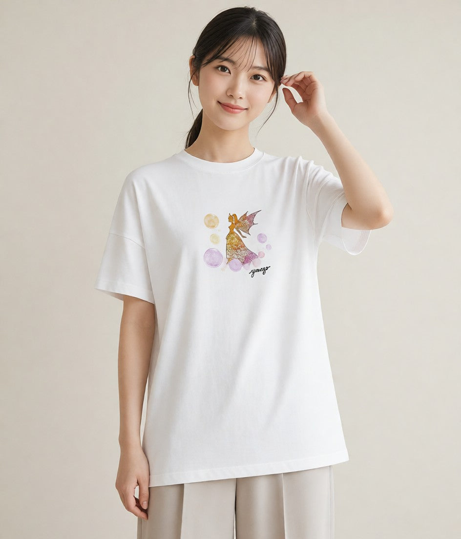 プリントTシャツ レディース 天秤座 星空 宇宙 イラスト カジュアル 友達ギフト 部屋着 白T YMAZO