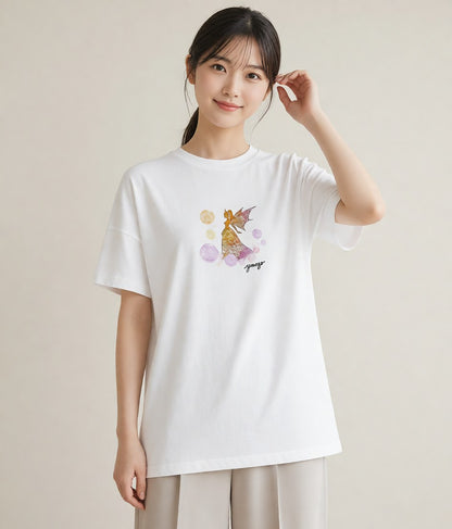 プリントTシャツ レディース 天秤座 星空 宇宙 イラスト カジュアル 友達ギフト 部屋着 白T YMAZO