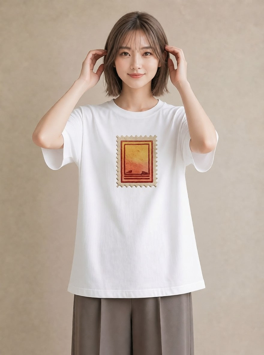 グラフィックTシャツ レディース 封蝋 手紙 アンティーク ナチュラル イラスト 可愛い 通学 誕生日プレゼント 白T YMAZO