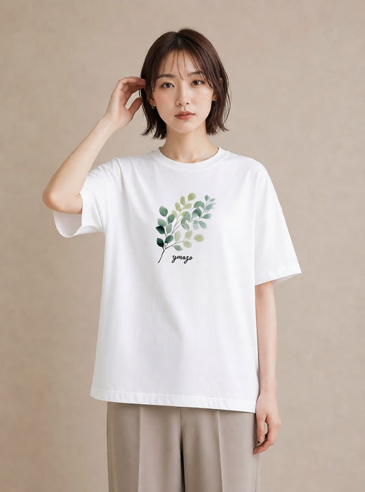 プリントTシャツ レディース つる 植物 ボタニカル イラスト 敬老の日 ホワイトデー 白T YMAZO