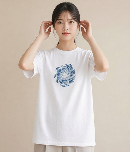 グラフィックTシャツ レディース 魚座 星空 宇宙 イラスト 可愛い 春服 ミセス 白T YMAZO