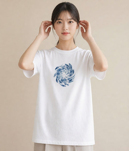 グラフィックTシャツ レディース 魚座 星空 宇宙 イラスト 可愛い 春服 ミセス 白T YMAZO