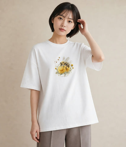 Tシャツ レディース ハニー 食べ物 フード イラスト フェミニン 母の日 ビーチ 白T YMAZO
